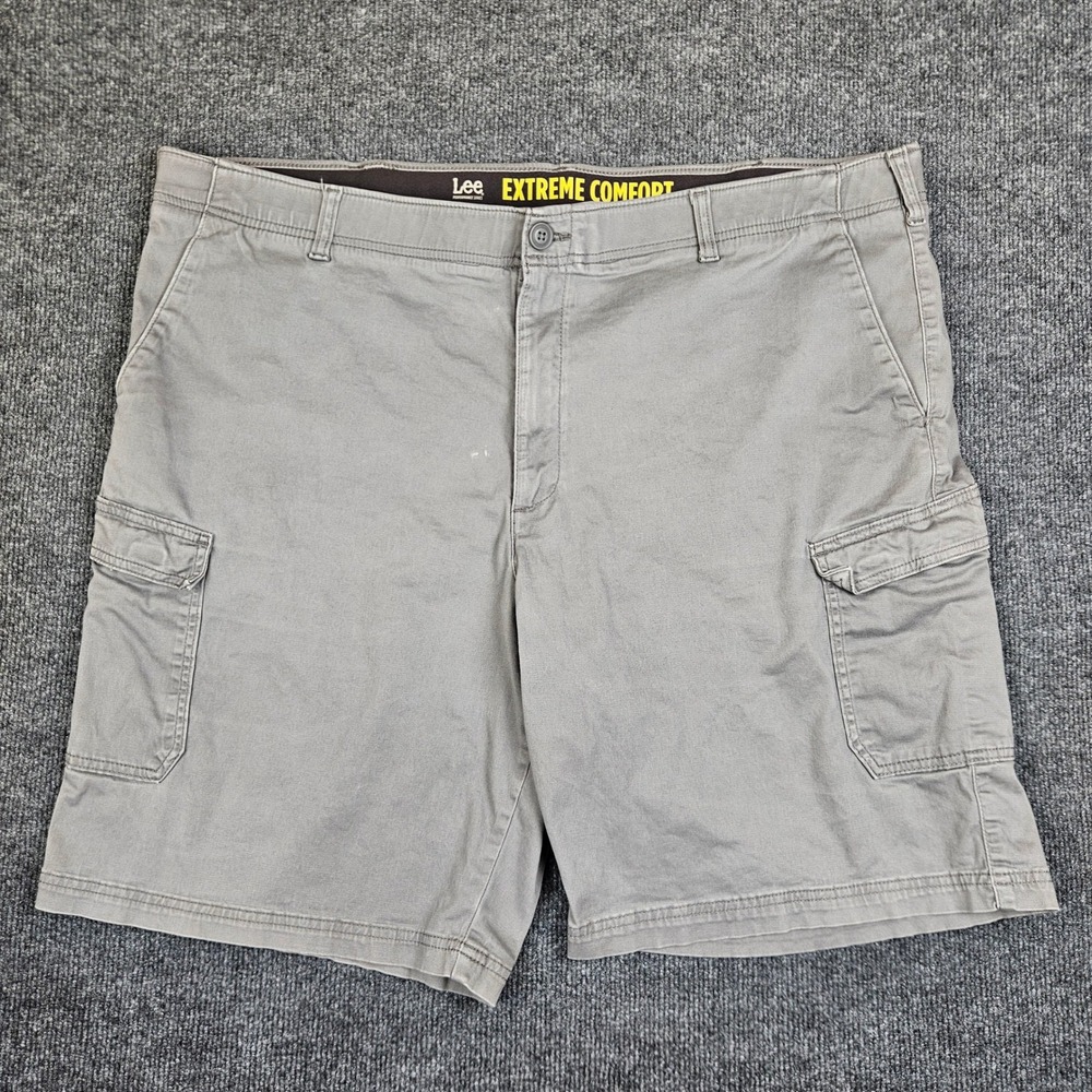 Lee Extreme Comfort Cargo Shorts Men's 46 Performance Series Gray Stretch